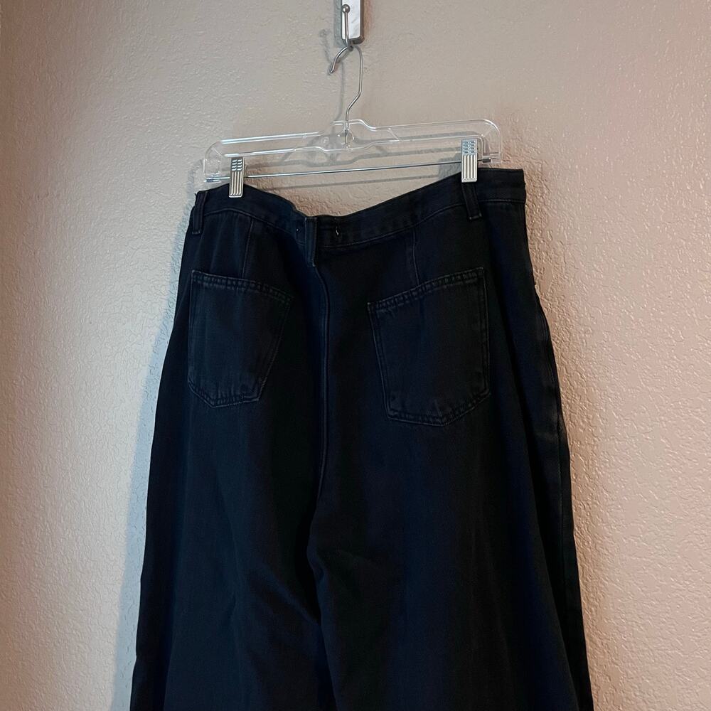 The Frankie Shop Hayla Wide Leg Baggy Jeans XL/XXL Adjustable Waist Cotton Gray - Picture 6 of 9